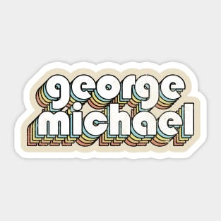 George Michael - Retro Rainbow Letters Sticker